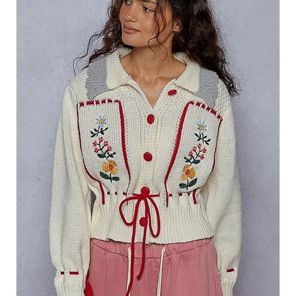 POL Gardenlace Embroidered Knit Cardigan NEW Size Various - Picture 5 of 10